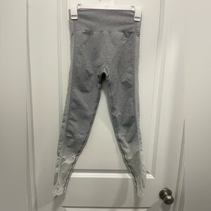 Gymshark Leggings With Logo Gray And White Size Small EUC